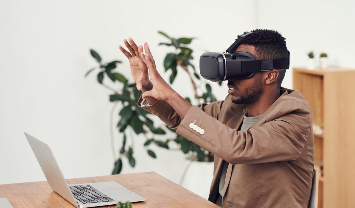 man using vr goggles