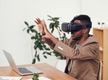 man using vr goggles
