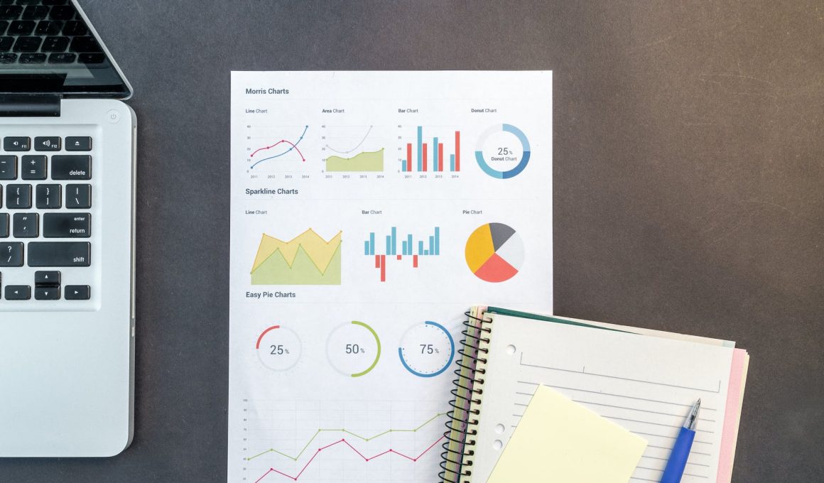 notebook and charts