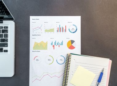 notebook and charts