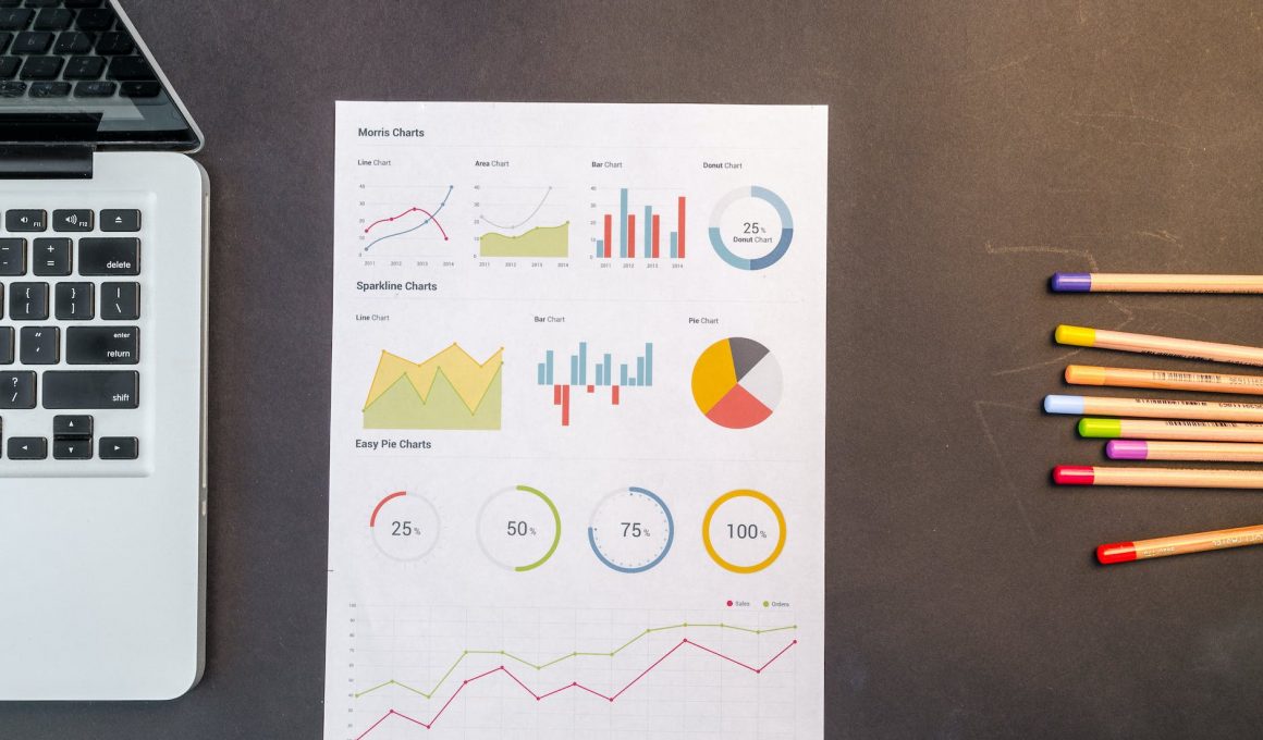 charts on black wooden table
